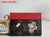 LV Charms Card Holder Monogram Candy Red from the Candy Factory Collection M12215 Replica