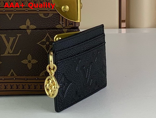 LV Charms Card Holder in Black Monogram Empreinte Leather M82132 Replica