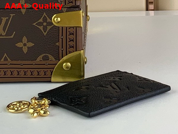 LV Charms Card Holder in Black Monogram Empreinte Leather M82132 Replica