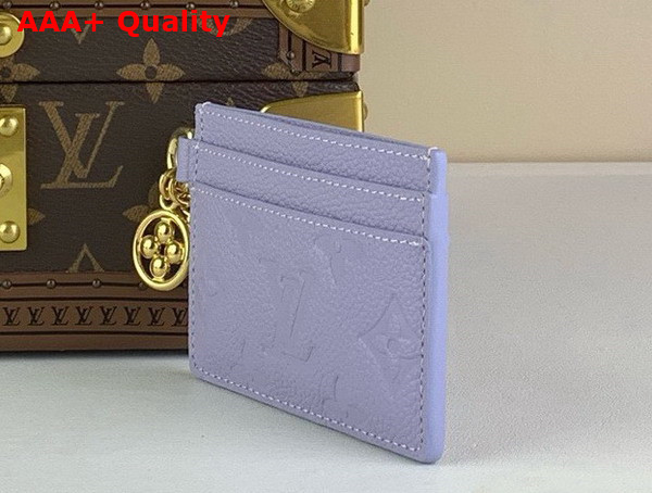 LV Charms Card Holder in Lilac Monogram Empreinte Leather Replica