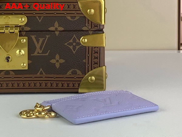 LV Charms Card Holder in Lilac Monogram Empreinte Leather Replica