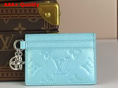 LV Charms Card Holder in Sky Blue Monogram Empreinte Leather Replica