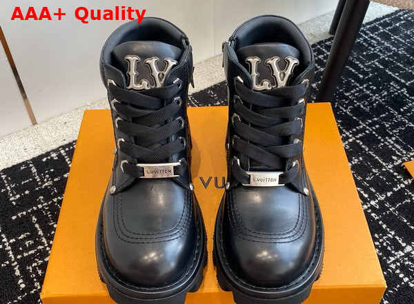 LV Checker Ankle Boot in Black Calf Leather Replica