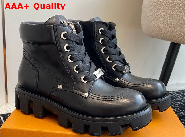 LV Checker Ankle Boot in Black Calf Leather Replica