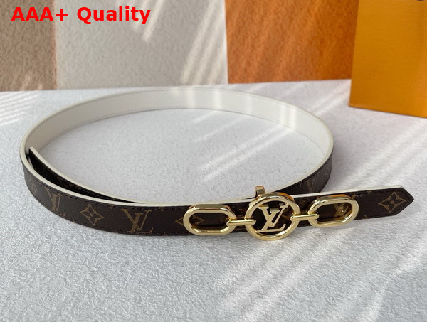 LV Circle Prime 20mm Reversible Belt Monogram Canvas and Cream Leather M0712V Replica