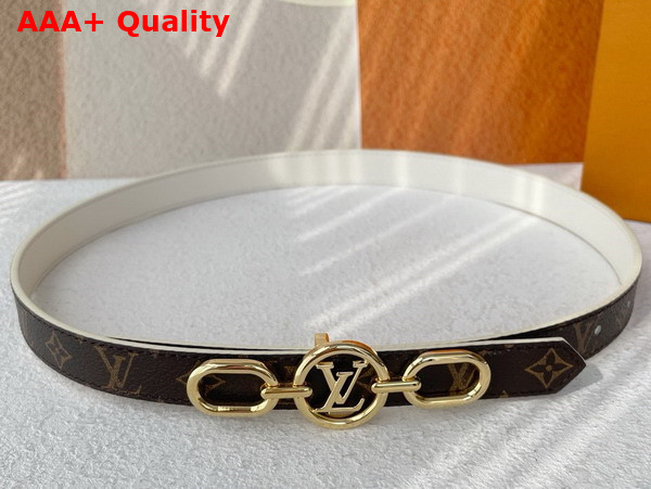 LV Circle Prime 20mm Reversible Belt Monogram Canvas and Cream Leather M0712V Replica