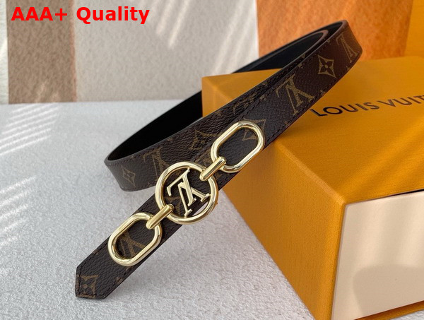 LV Circle Prime 20mm Reversible Belt Monogram Canvas and Noir Leather M0510V Replica