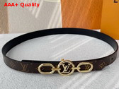 LV Circle Prime 20mm Reversible Belt Monogram Canvas and Noir Leather M0510V Replica