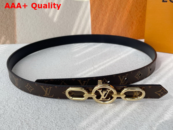 LV Circle Prime 20mm Reversible Belt Monogram Canvas and Noir Leather M0510V Replica