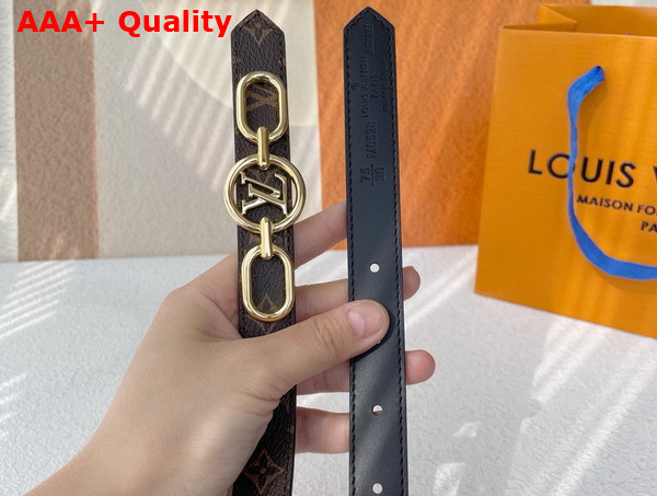 LV Circle Prime 20mm Reversible Belt Monogram Canvas and Noir Leather M0510V Replica