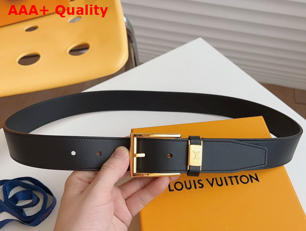 LV City Pin 35mm Belt in Black Calf Leather M0728V Replica