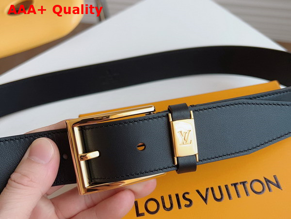 LV City Pin 35mm Belt in Black Calf Leather M0728V Replica