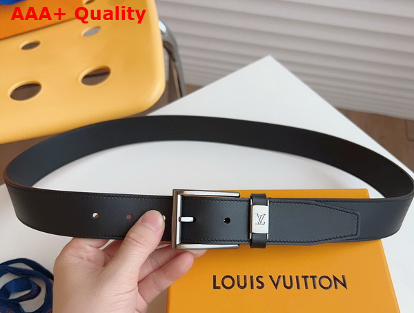 LV City Pin 35mm Belt in Black Calf Leather M0728V Replica