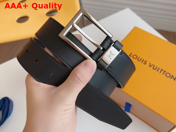 LV City Pin 35mm Belt in Black Calf Leather M0728V Replica