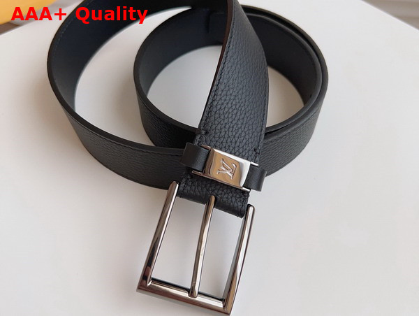 LV City Pin 35mm Belt in Black Grained Calf Leather Replica