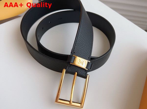 LV City Pin 35mm Belt in Black Taurillon Leather Replica