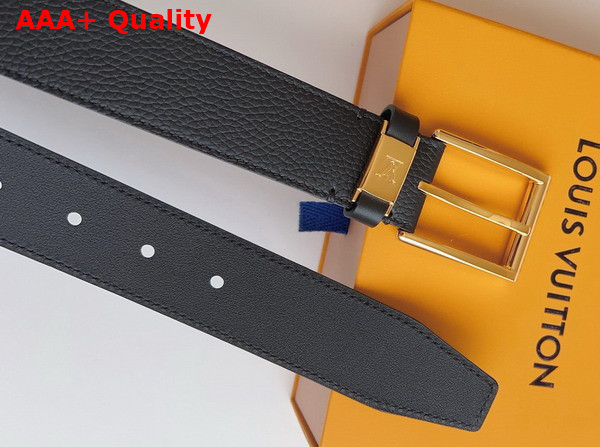 LV City Pin 35mm Belt in Black Taurillon Leather Replica