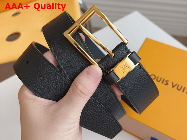 LV City Pin 35mm Belt in Black Taurillon Leather Replica