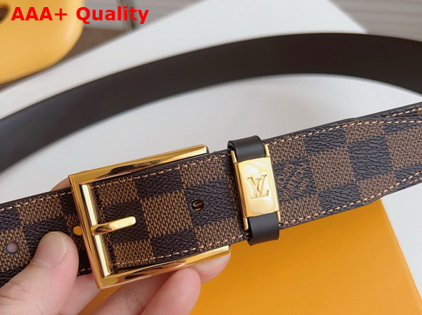 LV City Pin 35mm Belt in Damier Ebene Canvas Replica