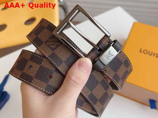 LV City Pin 35mm Belt in Damier Ebene Canvas Replica