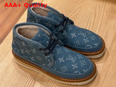 LV Cosy Ankle Boot Navy Blue Monogram Denim and Shearling Lining 1A81GQ Replica