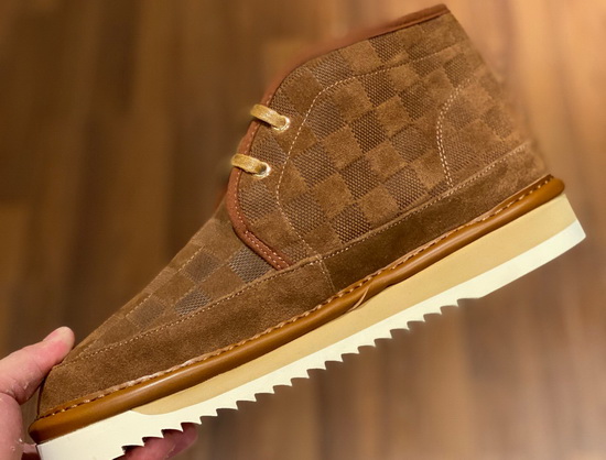 LV Cosy Ankle Boot in Brown Damier Suede Calf Leather and Shearling Lining Replica