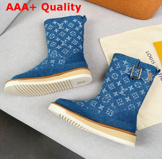 LV Cosy Boot Shearling in Blue Monogram Denim with a Warm Shearling Lining 1A81FJ Replica