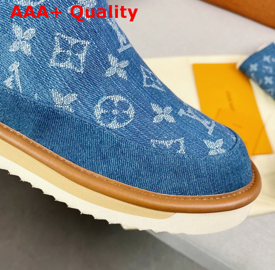 LV Cosy Boot Shearling in Blue Monogram Denim with a Warm Shearling Lining 1A81FJ Replica