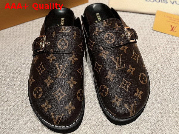 LV Cosy Flat Comfort Clog in Cacao Brown Patent Monogram Canvas 1AAW6I Replica