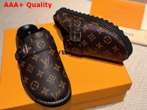 LV Cosy Flat Comfort Clog in Cacao Brown Patent Monogram Canvas 1AAW6I Replica