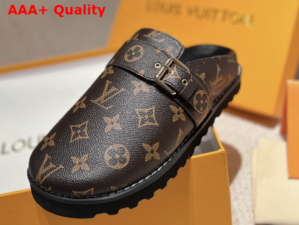 LV Cosy Flat Comfort Clog in Cacao Brown Patent Monogram Canvas 1AAW6I Replica