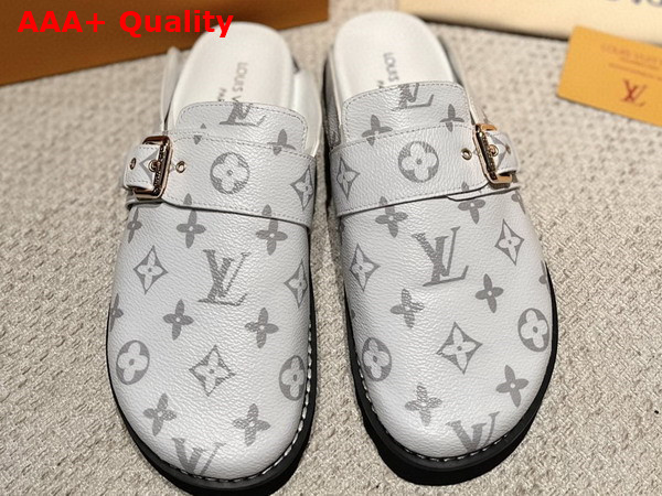 LV Cosy Flat Comfort Clog in White Monogram Canvas Replica