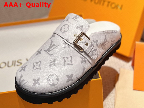 LV Cosy Flat Comfort Clog in White Monogram Canvas Replica