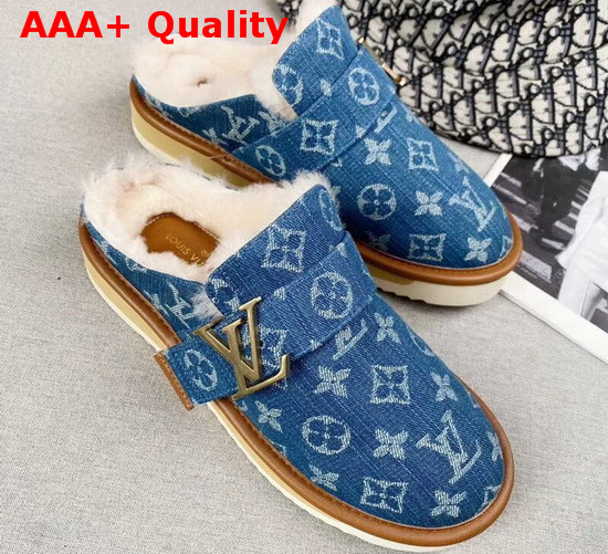 LV Cosy Mule in Navy Blue Monogram Denim 1A84IK Replica