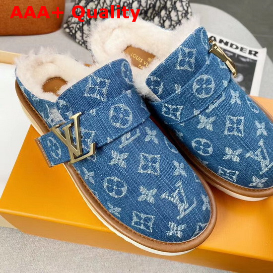 LV Cosy Mule in Navy Blue Monogram Denim 1A84IK Replica