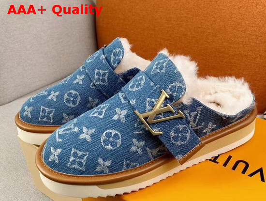 LV Cosy Mule in Navy Blue Monogram Denim 1A84IK Replica