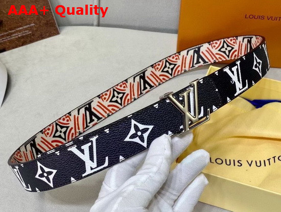 LV Crafty Iconic 30mm Reversible Belt Creme Rouge Noir M0312U Replica