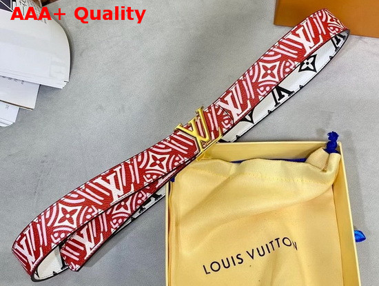 LV Crafty Iconic 30mm Reversible Belt Red White Black Replica