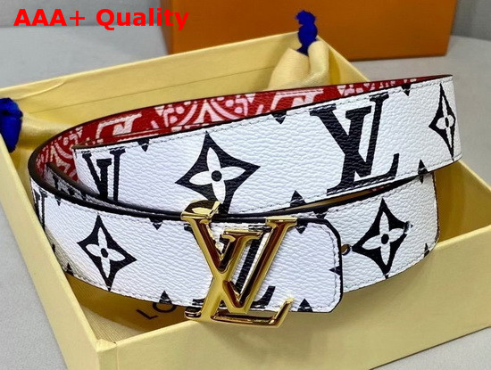 LV Crafty Iconic 30mm Reversible Belt Red White Black Replica