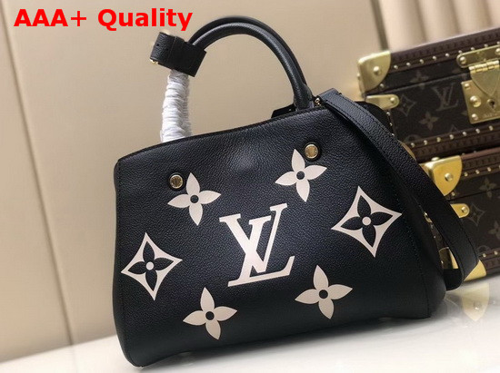 LV Crafty Montaigne BB Handbag in Black Monogram Empreinte Cowhide Leather Replica