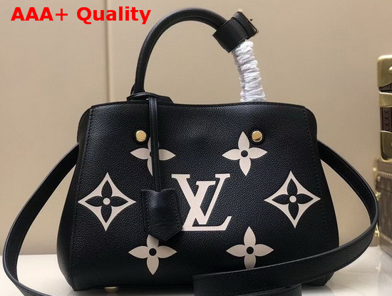 LV Crafty Montaigne BB Handbag in Black Monogram Empreinte Cowhide Leather Replica