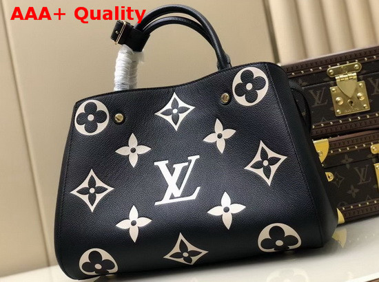 LV Crafty Montaigne MM Handbag in Black Monogram Empreinte Cowhide Leather Replica