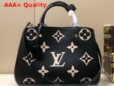 LV Crafty Montaigne MM Handbag in Black Monogram Empreinte Cowhide Leather Replica