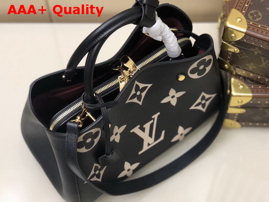 LV Crafty Montaigne MM Handbag in Black Monogram Empreinte Cowhide Leather Replica