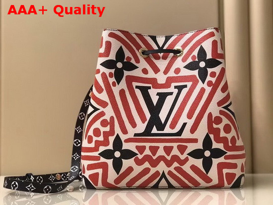 LV Crafty Neonoe MM Bucket Bag in Cream and Red Monogram Giant Canvas M45362 Replica