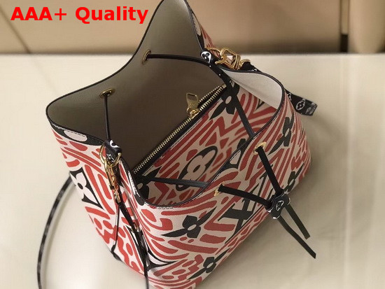 LV Crafty Neonoe MM Bucket Bag in Cream and Red Monogram Giant Canvas M45362 Replica