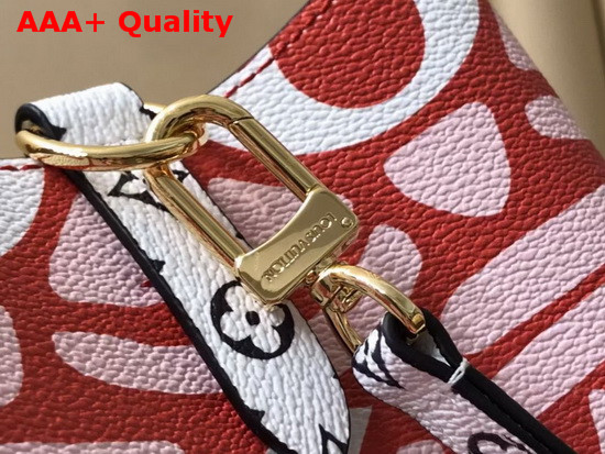 LV Crafty Neonoe MM Bucket Bag in Red and Cream Monogram Giant Canvas Replica