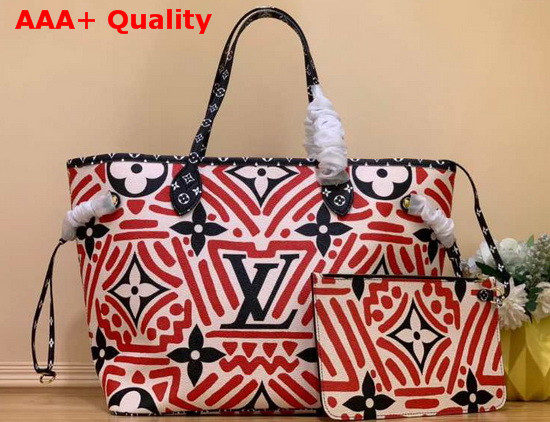 LV Crafty Neverfull MM Cream and Red M56583 Replica