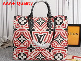 LV Crafty Onthego GM Tote Bag Creme Rouge Monogram Giant Coated Canvas M45358 Replica