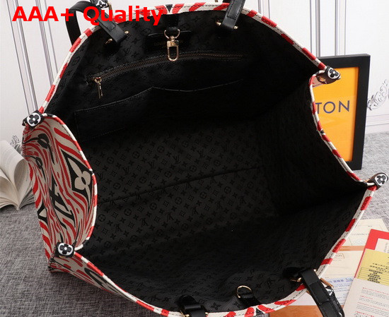 LV Crafty Onthego GM Tote Bag Creme Rouge Monogram Giant Coated Canvas M45358 Replica